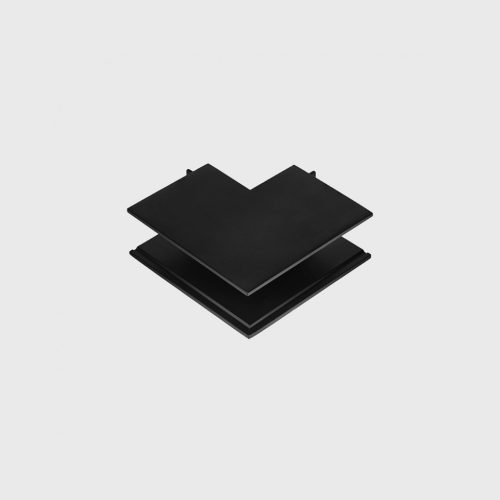 IN_LINE CORNER S OUT Surface "L" track Connector-Wall to Wall out-installation, L82mm,W82mm, H25mm, black color