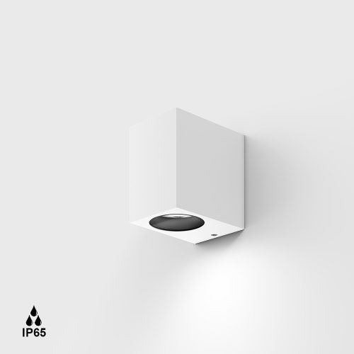 Surface mounted luminaire GRAPH1. L100mm, W73mm, H100mm, GU10 Max. 7W LED (without), IP65, white color