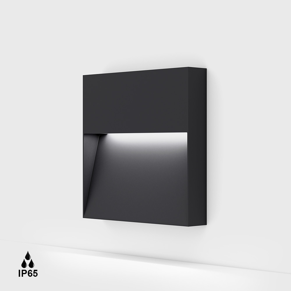 Kültéri beépíthető lámpa - Surface mounted luminaire ON WALL IP. L200mm, h200mm, sp35mm, LED 12.6W, 128fokх42fok, 3000K, 455Lm, CRI>90, IP65, AC 220-240V, graphite color Kültéri beépíthető lámpa - Surface mounted luminaire ON WALL IP. L200mm, h200mm, sp35mm, LED 12.6W, 128fokх42fok, 3000K, 455Lm, CRI>90, IP65, AC 220-240V, graphite color
