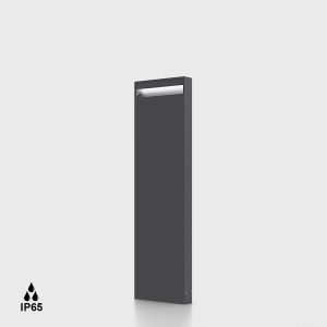 Kandeláber, állólámpa - Bollard BARD2, L165mm, W37mm, H600mm, LED 10W, 752Lm, 3000K, 85fok, CRI>90, AC 220-240V, IP65, graphite color