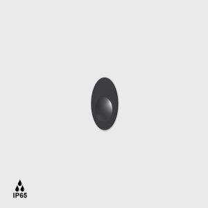 Kültéri beépíthető lámpa - Wall recessed luminaire IN WALL IP, D52mm, SP39mm, CREE LED 2.1W, 21Lm, 25fokх30fok, CRI>90, 2700K, 700mA(without driver), with recessed box, wire L1m, IP65, graphi