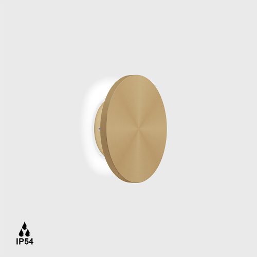 Surface mounted luminaire BUTTON RS. D150mm, SP45mm, LED 8W, 3000K, 720Lm, CRI>90, IP54, champagne gold color