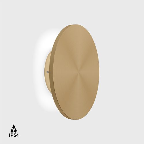 Surface mounted luminaire BUTTON RM. D230mm, SP60mm, LED 14W, 960Lm, CRI>90, IP54, champagne gold color