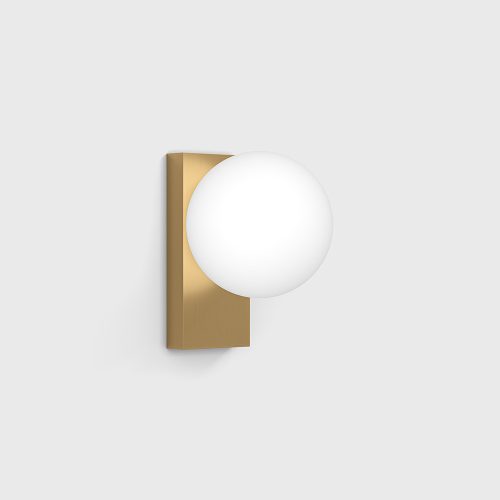 Surface mounted luminaire SFERA WALL S. L 100mm, SP119mm, H137mm, Bridgelux LED 4W, 3000K, 243Lm, CRI90, IP20, Driver(only 3-year warranty), brass base, opal