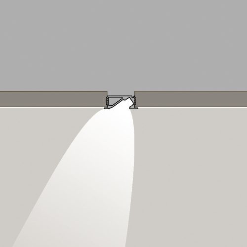 PROFILE COUNTUR TRIM. L2500mm, h8.8mm, w23.8mm. Anodization silver color, opal cover, end cap 2pcs, IP20