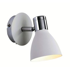 Fali lámpa - Markslöjd HUSEBY Kinkiet 1L Chrom/Biały - MS-103064