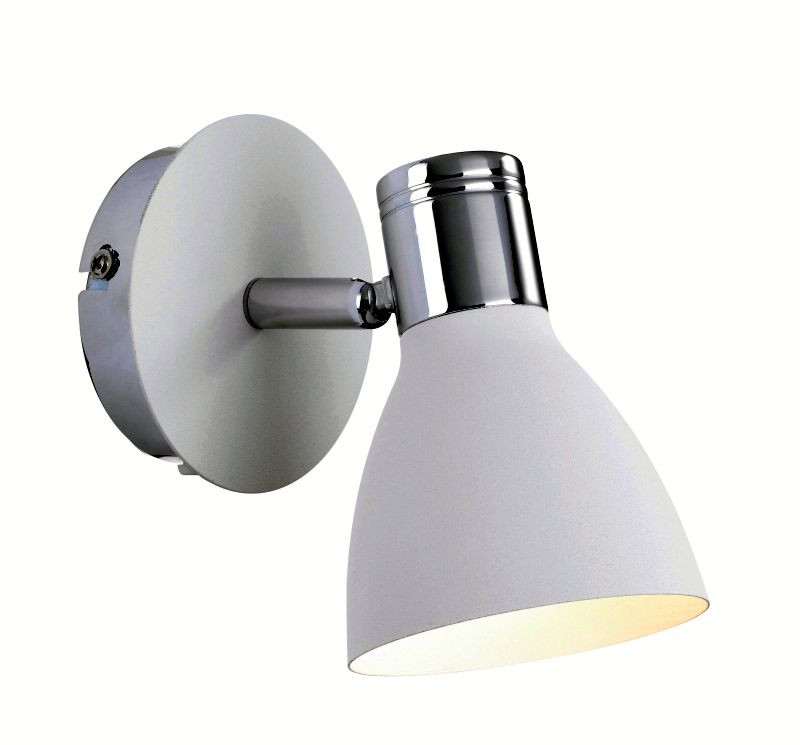 Fali lámpa - Markslöjd HUSEBY Kinkiet 1L Chrom/Biały - MS-103064