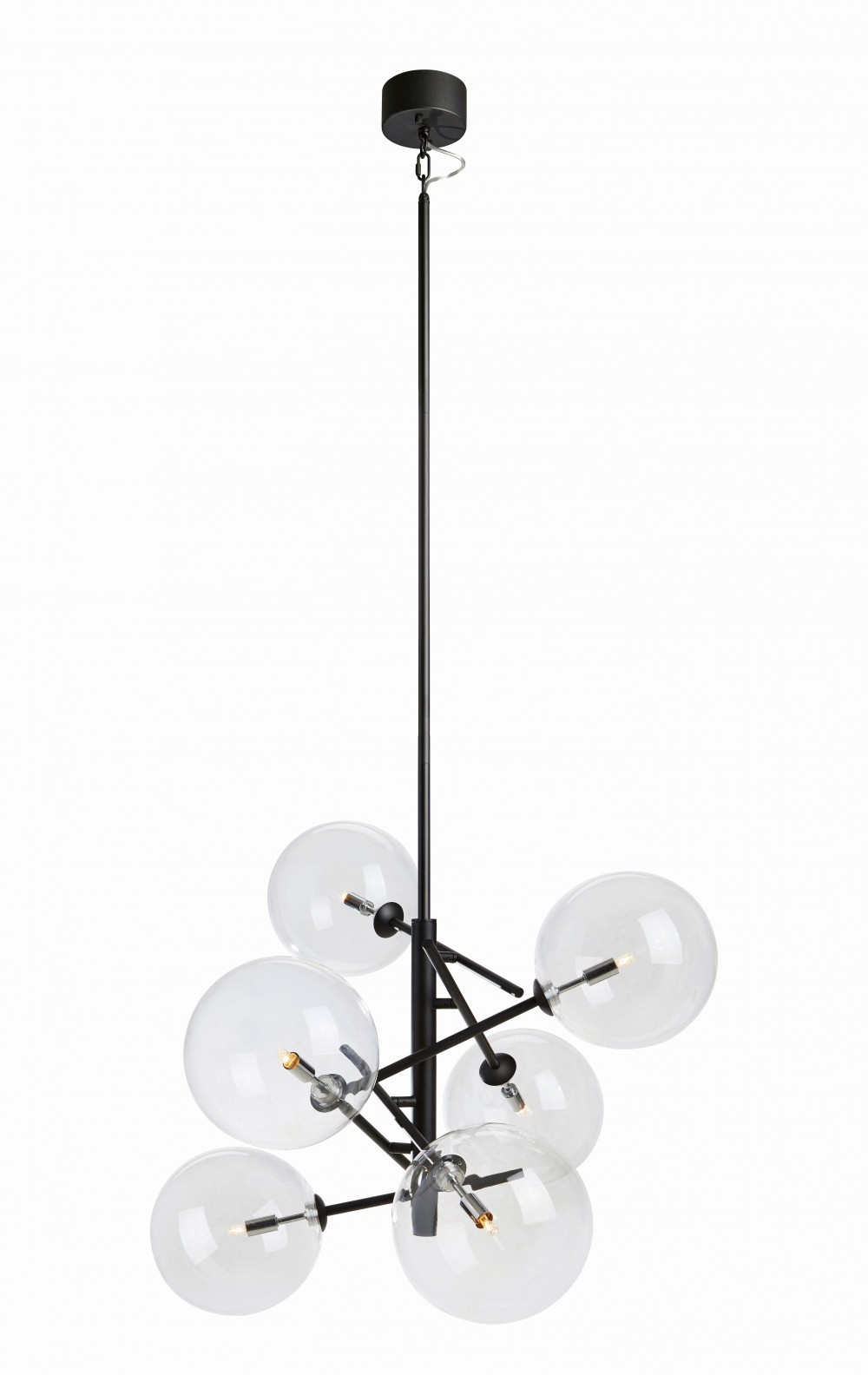 Mennyezeti lámpa - Markslöjd ANDREW Pendant 6L Black/Clear - MS-107748 Mennyezeti lámpa - Markslöjd ANDREW Pendant 6L Black/Clear - MS-107748