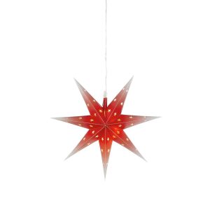 Függeszték - Markslöjd NICOLAS 2D Star 45cm Red/White tips IP44 DIOD/LED 12 PLASTIC 4.5V