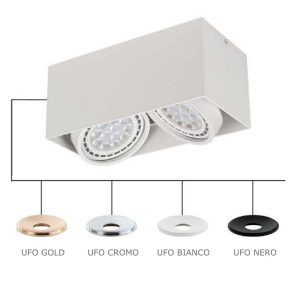 Mennyezeti lámpa - ORLICKI Cardi II Bianco / Ufo Nero 2xGU10 max 8W LED 230V - OR-OR82012