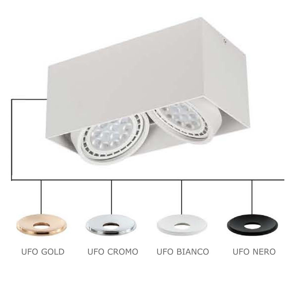 Mennyezeti lámpa - ORLICKI Cardi II Bianco / Ufo Nero 2xGU10 max 8W LED 230V - OR-OR82012