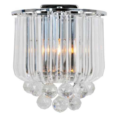 REALITY Utah 1lt wall lamp,chrome1*E27 bulb not inc. Hangings acrylic clearlamp size L:21*H:17cm D: 14 - REAL-225001-06