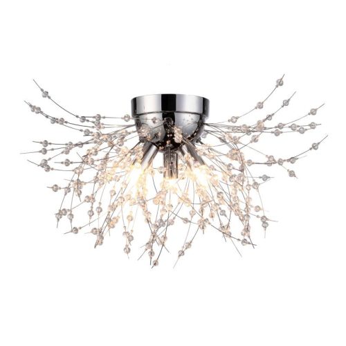 REALITY Pearls 3LT Ceiling lamp D480*H32mm Metal: chrome Acrylic deco3*G9 33W bulb incl.