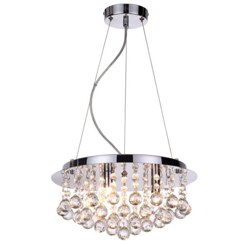 REALITY Loona Ceiling lamp Round chrome + clear Crystal 3xG9 max. 33W bulb incl.Product dimensions:Width:35cm Height:22cm Total H: 120cm