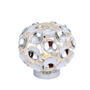 Asztali lámpa - REALITY Ontario 1lt table lamp,chrome1*E14 40W bulb not inc. Shade acrylic plates in chrome lamp size H:18cm D:15cm - REAL-526301-06