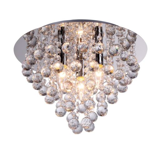 REALITY London crystal Ceiling lamp Round chrome + clear Crystal 3x E14 · max. 40W bulb excl.Product dimensions:Width:38cm Height:26.5cm 