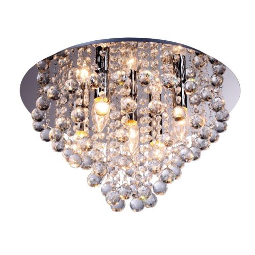 REALITY London crystal  Ceiling lamp,chromeCrystal hanging beads5*E14 Max.40W,bulb excl.Dia:46cm H:23cm 