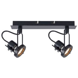 Spot világítás - REALITY Fiji 2 1lt spot black,GU10*2 bulb not incl.canopy:L320*W60MM*H25MM,lamp size：L320*W60*H160MM - REAL-823702-02