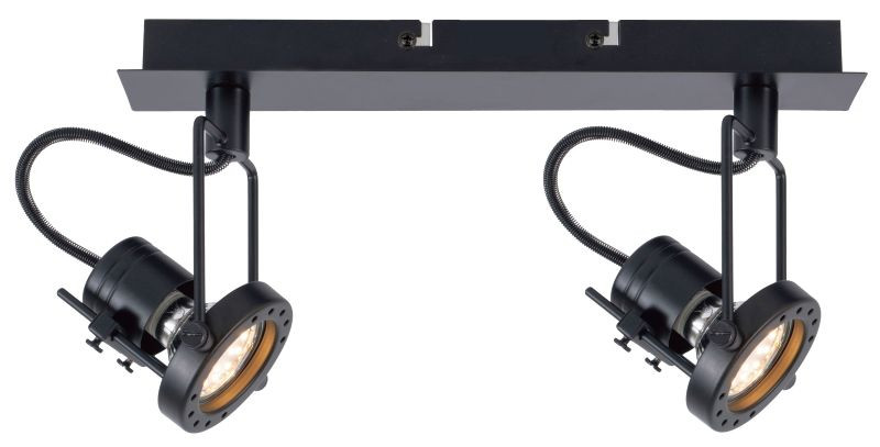 Spot világítás - REALITY Fiji 2 1lt spot black,GU10*2 bulb not incl.canopy:L320*W60MM*H25MM,lamp size：L320*W60*H160MM - REAL-823702-02