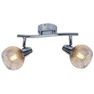 Mennyezeti lámpa - REALITY Loretto 2lt spot,chromesize:100*250*165mmmetal shade:∅100*80mm2*E14 bulb not incl. - REAL-830702-06