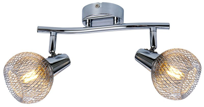 Mennyezeti lámpa - REALITY Loretto 2lt spot,chromesize:100*250*165mmmetal shade:∅100*80mm2*E14 bulb not incl. - REAL-830702-06